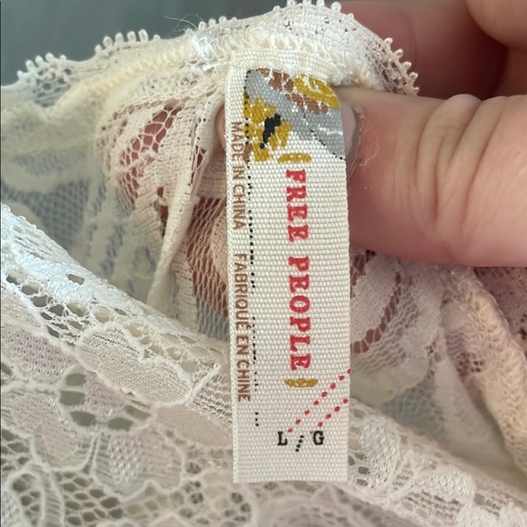 Free People Cream Lace Top - Picture 2 of 3